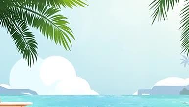 清新插画海边沙滩动效背景视频视频的预览图
